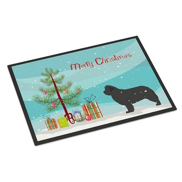 Carolines Treasures BB2982MAT Newfoundland Merry Christmas Tree Indoor or Outdoor Mat; 18 x 27 BB2982MAT - main